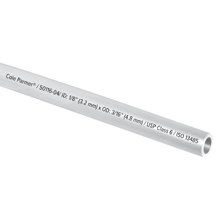 Cole Parmer TPE Tubing, Clear, 1/8in ID x 3/16in OD; 50 Ft CP-FLXC2-3